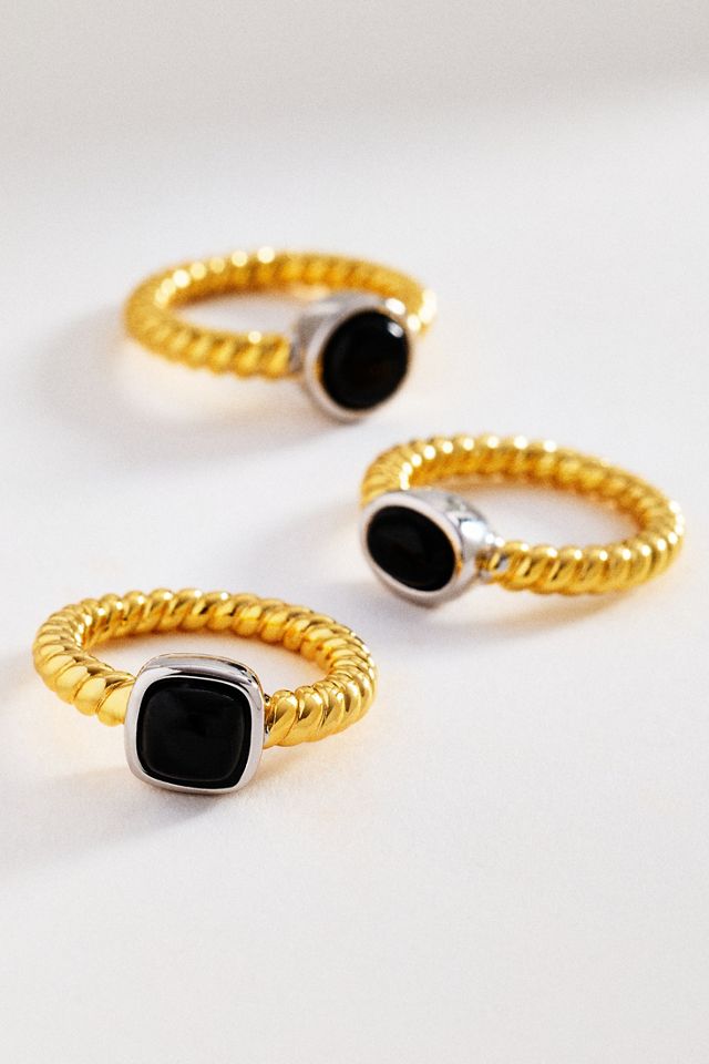 Luv Aj Midnight Mesa Rings, Set of 3 #1