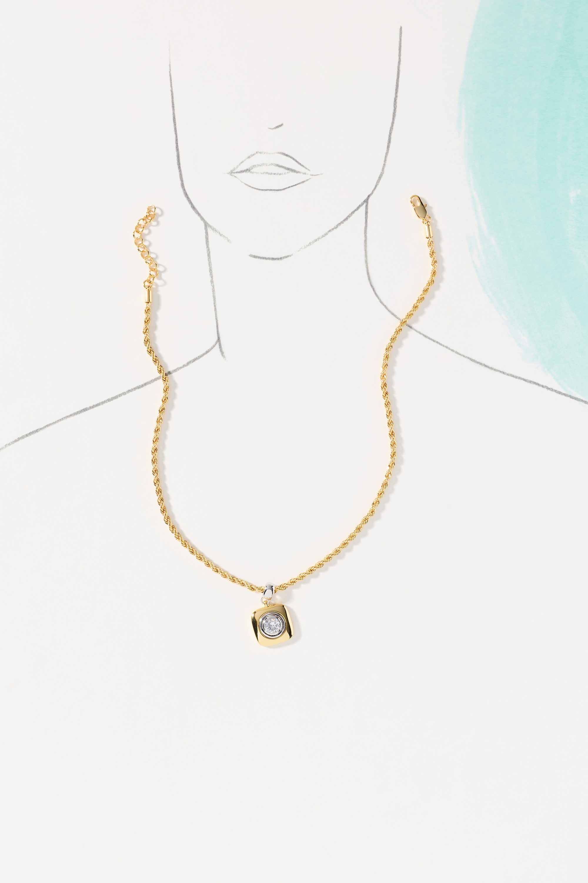 Luna Bezel Pendant Necklace — Image 3