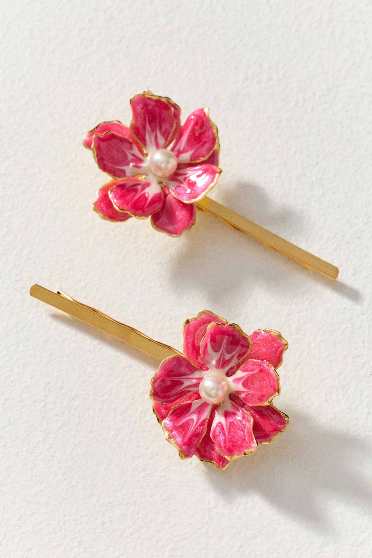 The Pink Reef Floral Bobby Pins