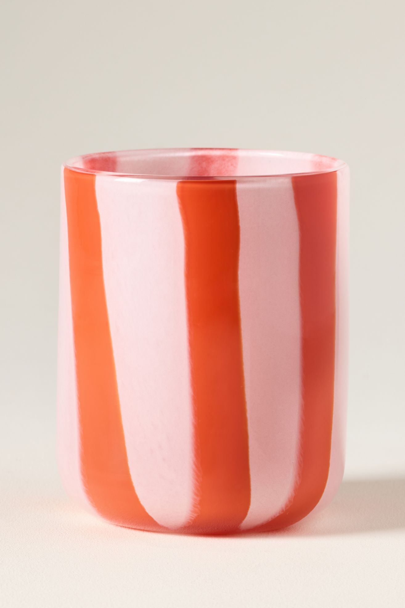 The Ribbon Stripe Juice Glass - Pink & Red, One Size