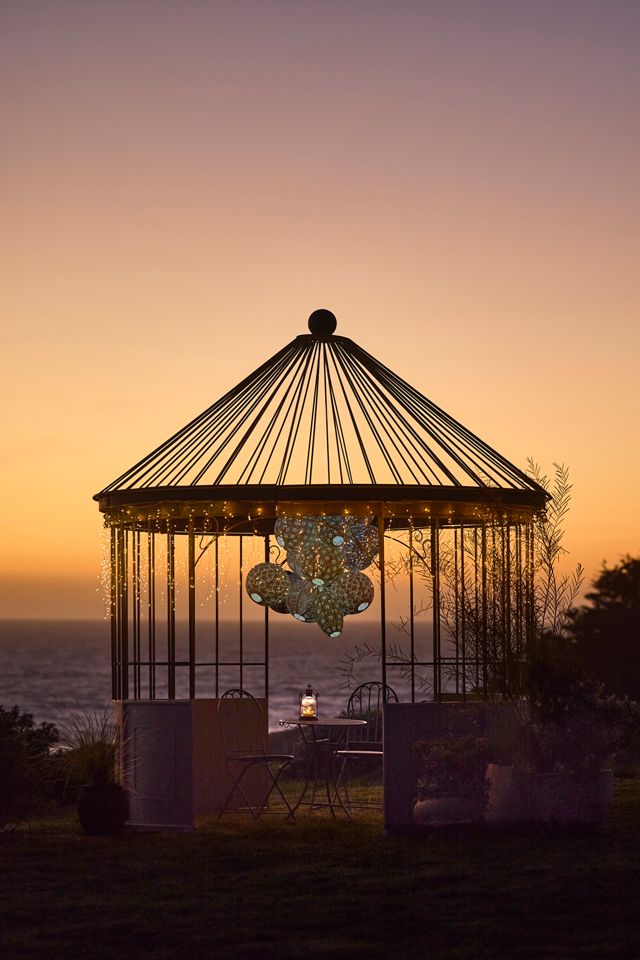 Verdigris Arched Steel Gazebo #5