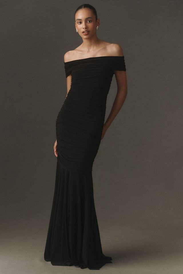 Norma Kamali Shirred Fishtail Gown #1