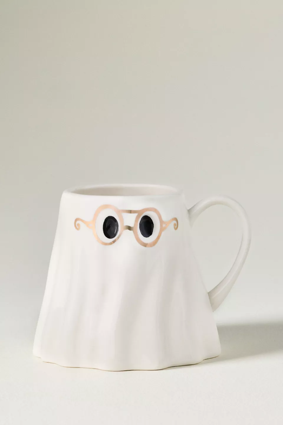 The Mud Fairy Stoneware 24k Gold Accent Ghost Mug