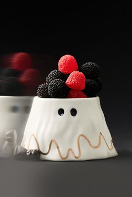 The Mud Fairy Stoneware 24k Gold Accent Ghost Nut Bowl