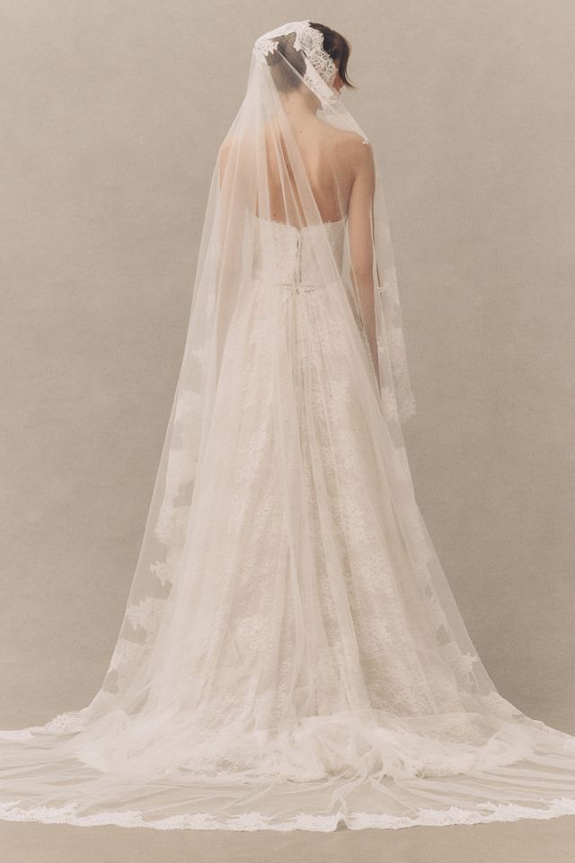 Watters Char Mantilla Cathedral Veil #2