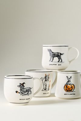 Molly Hatch Stoneware Halloween Dog Mug