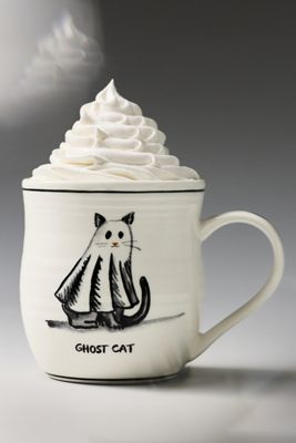 Molly Hatch Stoneware Halloween Cat Mug