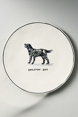 Molly Hatch Stoneware Halloween Dog Dessert Plate