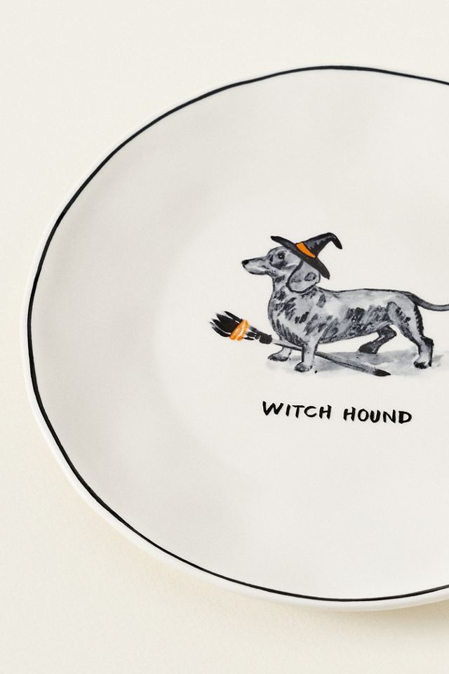 Molly Hatch Stoneware Halloween Dog Dessert Plate #4
