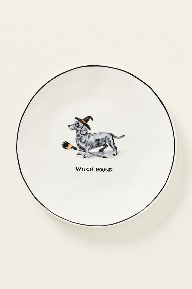 Molly Hatch Stoneware Halloween Dog Dessert Plate #2