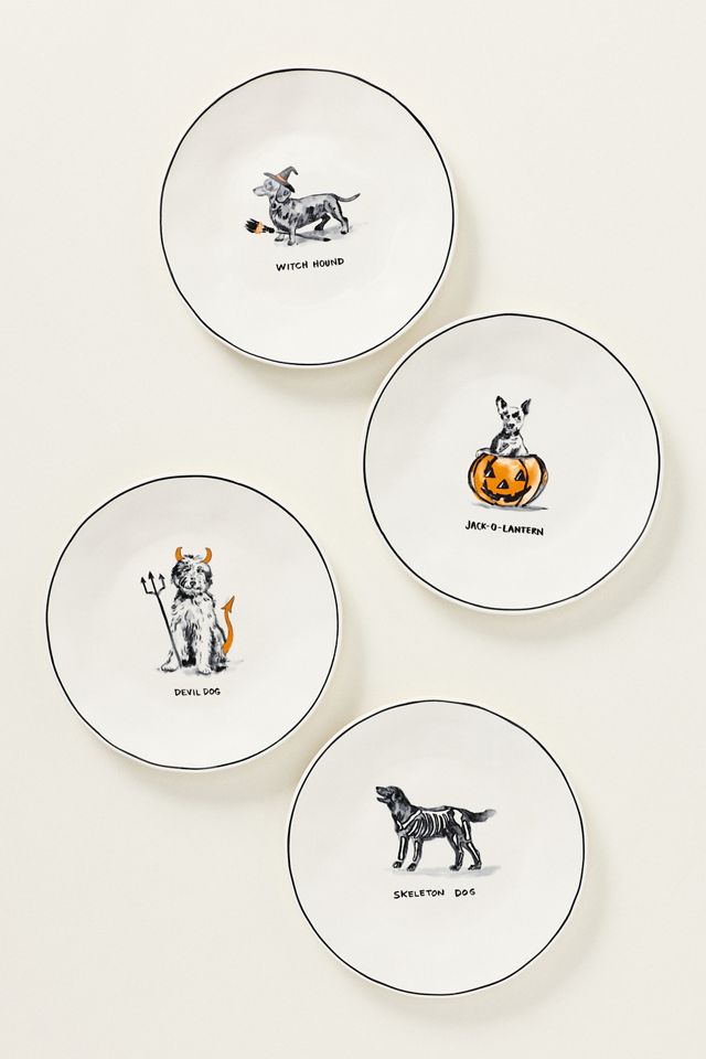 Molly Hatch Stoneware Halloween Dog Dessert Plate #3