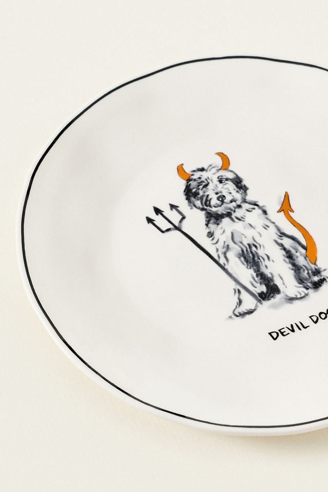 Molly Hatch Stoneware Halloween Dog Dessert Plate #2