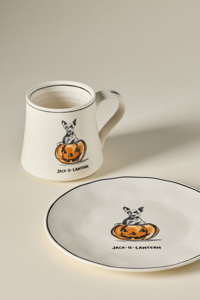Molly Hatch Stoneware Halloween Dog Dessert Plate #4