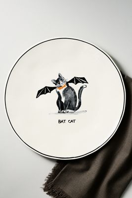 Assiette à dessert chat d'Halloween Molly Hatch