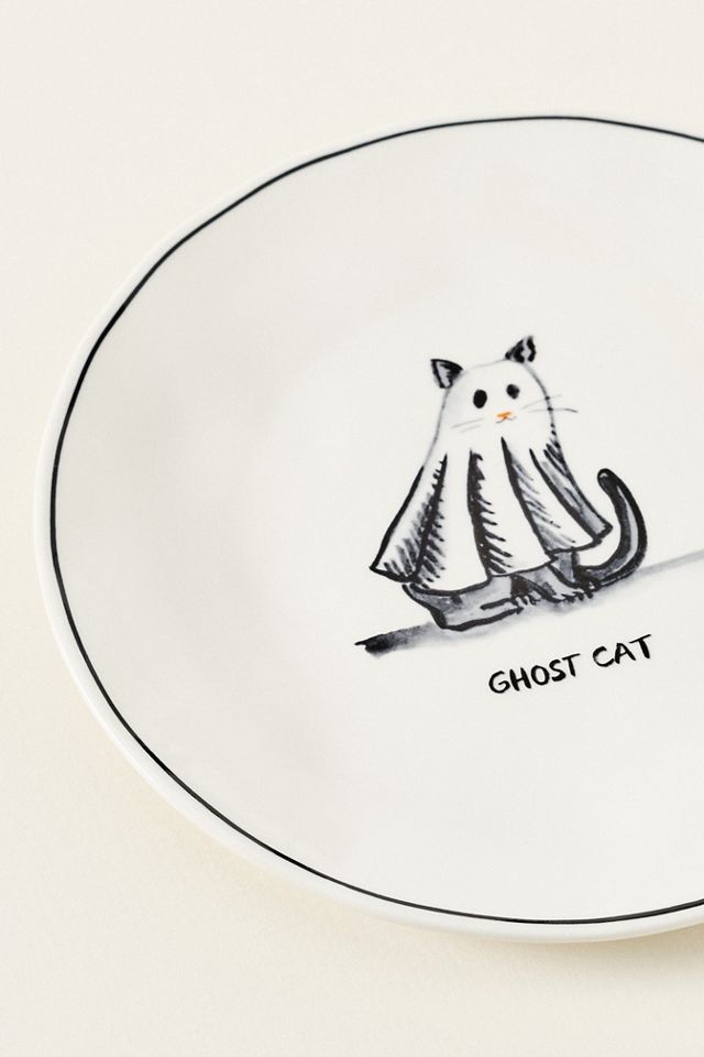 Molly Hatch Stoneware Halloween Cat Dessert Plate #3