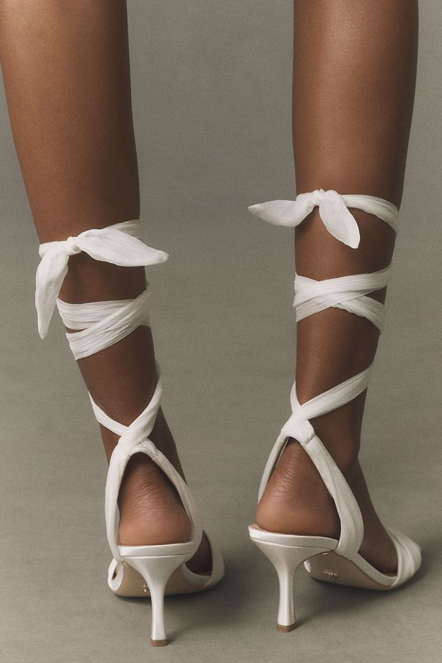 Badgley Mischka Yanis Ankle-Wrap Heeled Sandals #3