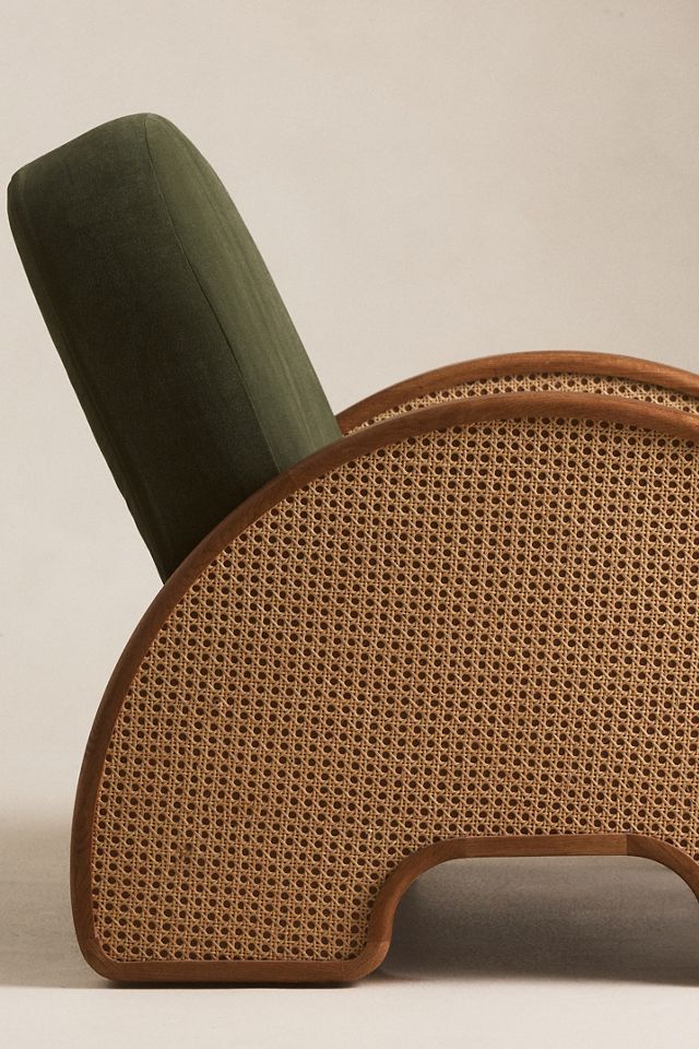 Merve Kahraman Velvet Cane Chair #6
