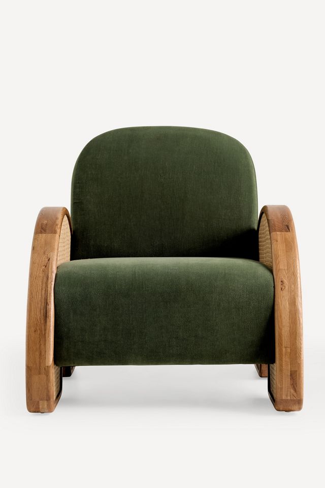 Merve Kahraman Velvet Cane Chair #1