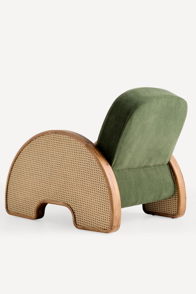Merve Kahraman Velvet Cane Chair #3