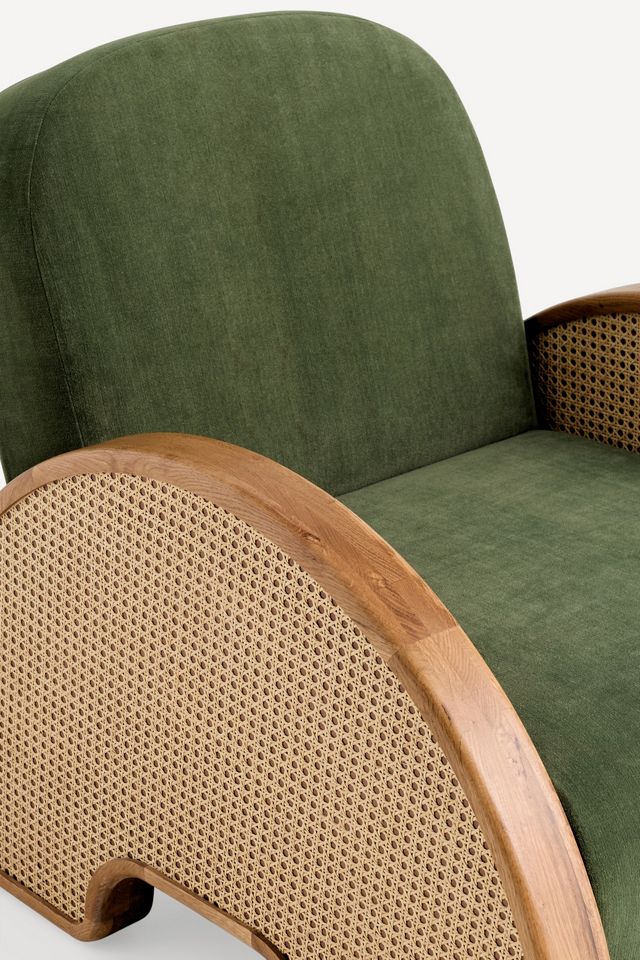 Merve Kahraman Velvet Cane Chair #4