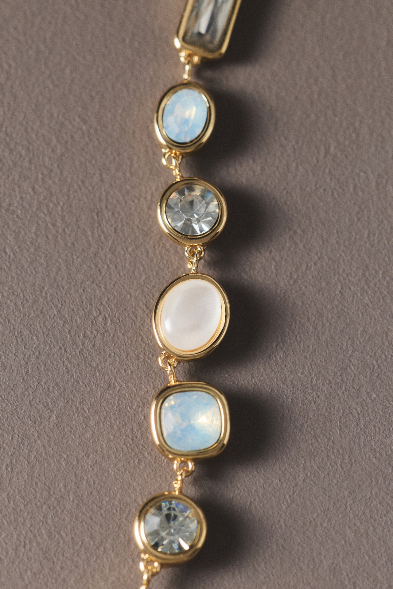 Mixed Stone Bezel Necklace