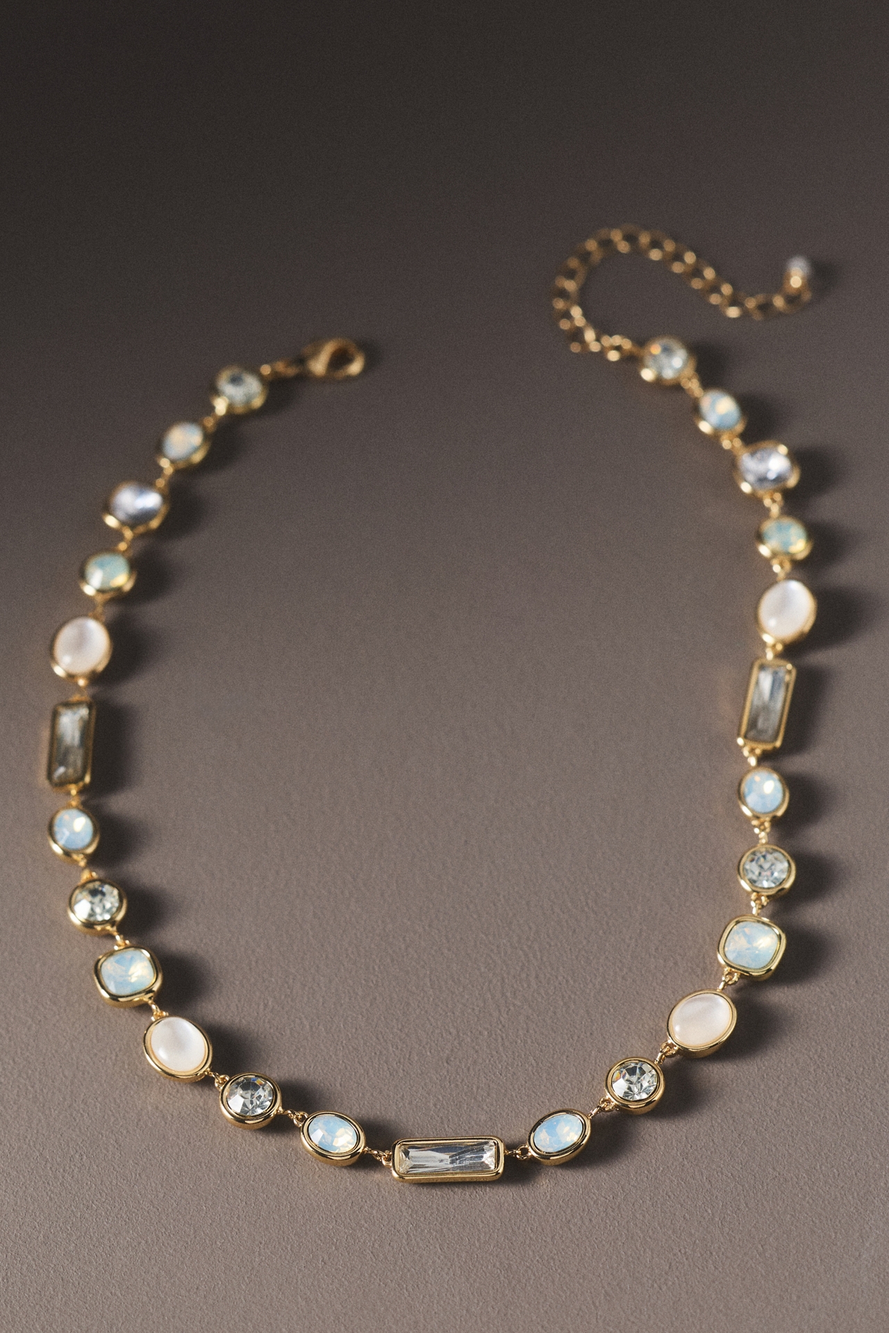Mixed Stone Bezel Necklace