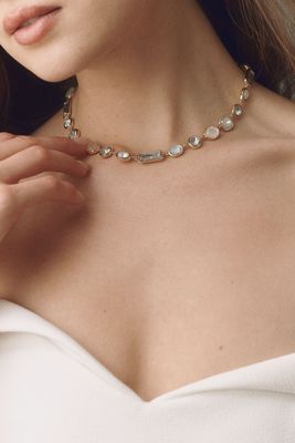 Mixed Stone Bezel Necklace