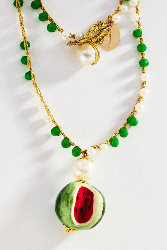 CASHFANA Fruit Pendant Beaded Necklace #1