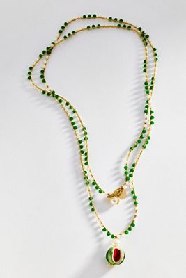 CASHFANA Fruit Pendant Beaded Necklace