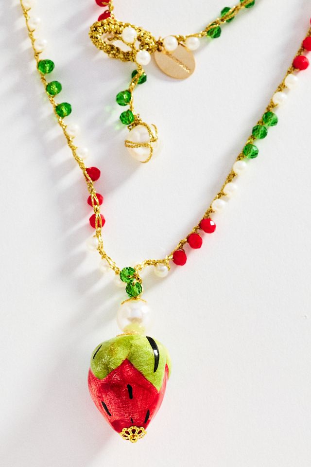 CASHFANA Fruit Pendant Beaded Necklace #1