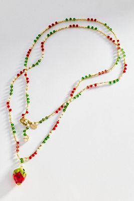 CASHFANA Fruit Pendant Beaded Necklace