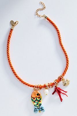 CASHFANA Pez Naranja Charm Necklace