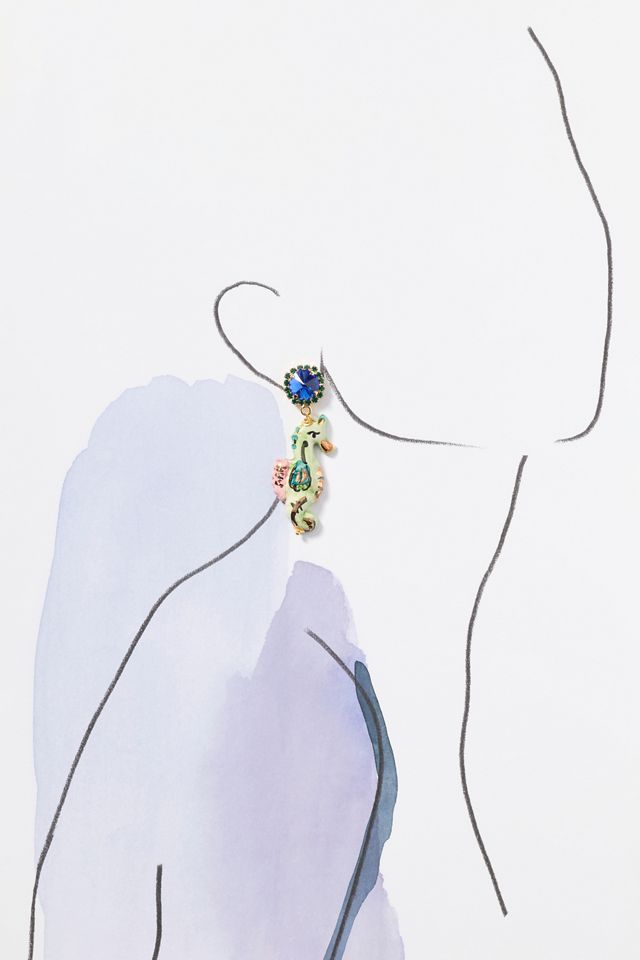 CASHFANA Caballito Seahorse Earrings | Anthropologie