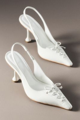 Vicenza Tie-Up Pointed-Toe Slingback Heels