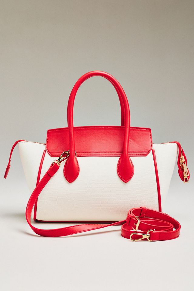 Canvas Foldover Satchel Tote Bag #1