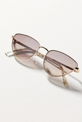 Cat-Eye Metal Rim Sunglasses