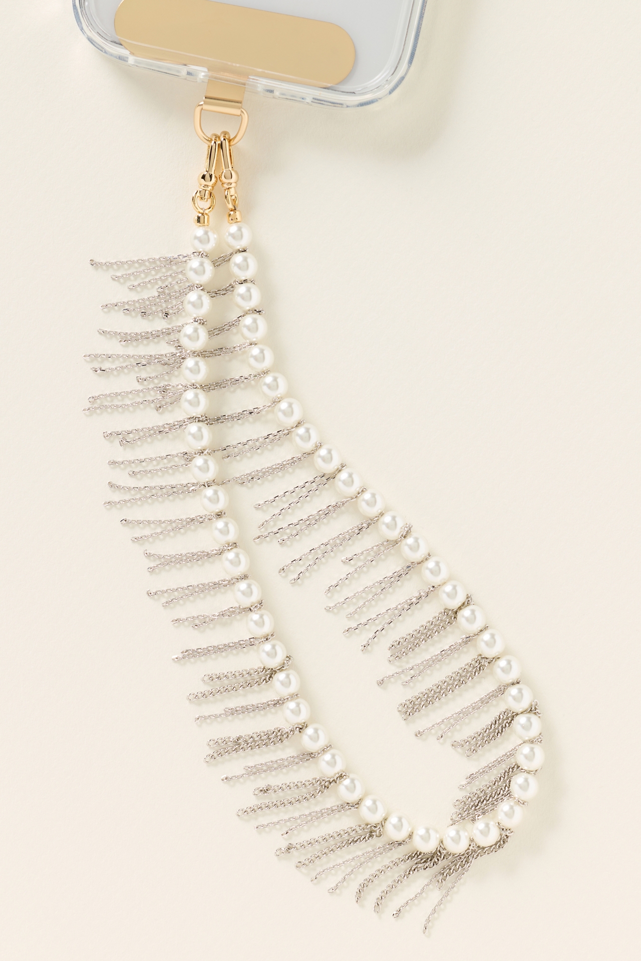 By Anthropologie Pearl Fringe Phone Chain