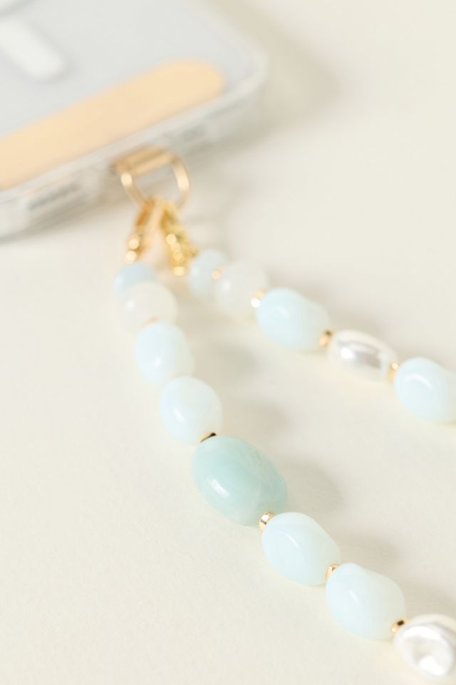 Milky Beaded Phone Chain #1