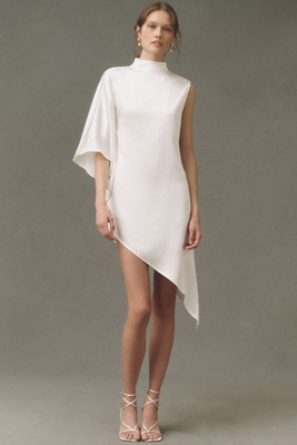 windsor classics lover off-the-shoulder satin a-line mini dress reviews Classics Lover Off-The-Shoulder Satin A-Line Mini Dress in Sage | Size: L | Knit Fabric/Satin Fabric main image 1