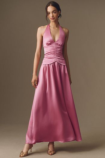 blush pink bridesmaid dresses Stretchy Mismatched Floor Length 8 Blush Pink Bridesmaid Dresses &