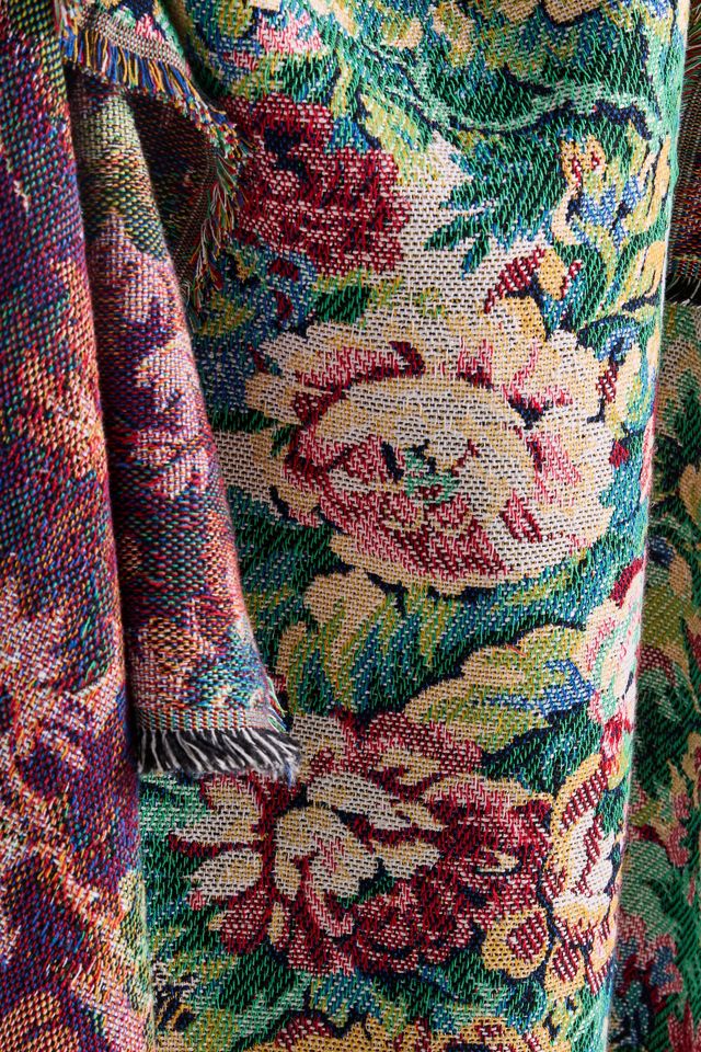 Gwendolyn Cotton Floral Throw Blanket #1