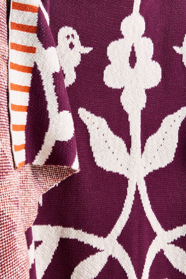 Cotton Spooky Garden Knit Throw Blanket #3