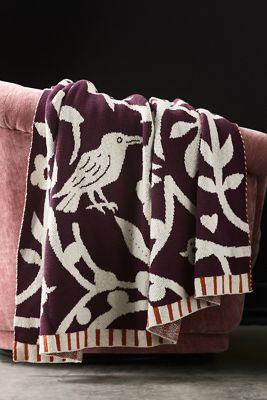 Cotton Spooky Garden Knit Throw Blanket