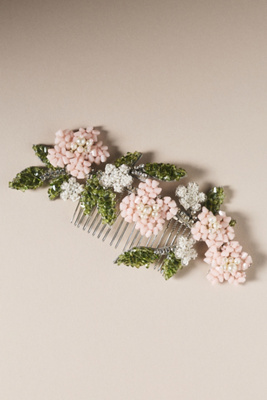 Twigs & Honey Hand-Beaded Floral Garden Comb | Anthropologie display picture 1