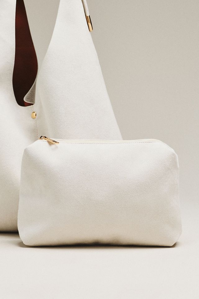 By Anthropologie Love Knot Faux Suede Buckle Slouchy Bag #2