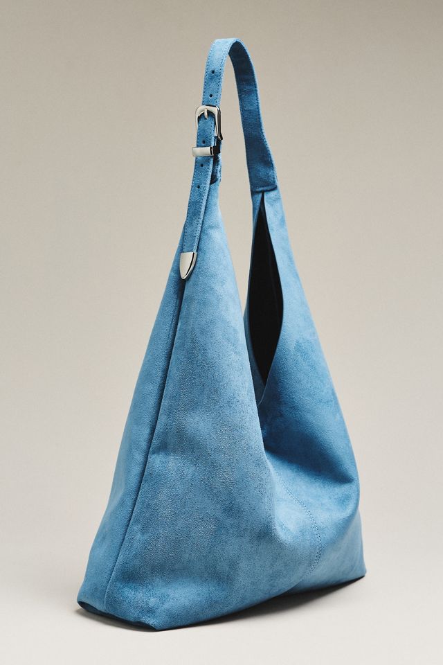 By Anthropologie Love Knot Faux Suede Buckle Slouchy Bag #2