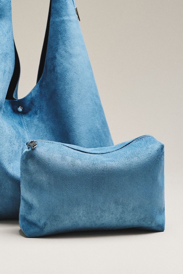 By Anthropologie Love Knot Faux Suede Buckle Slouchy Bag #3