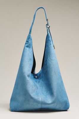By Anthropologie Love Knot Faux Suede Buckle Slouchy Bag