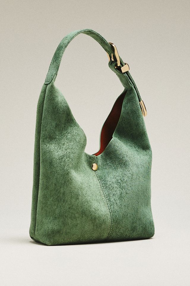 By Anthropologie Love Knot Faux Suede Mini Buckle Slouchy Bag #1