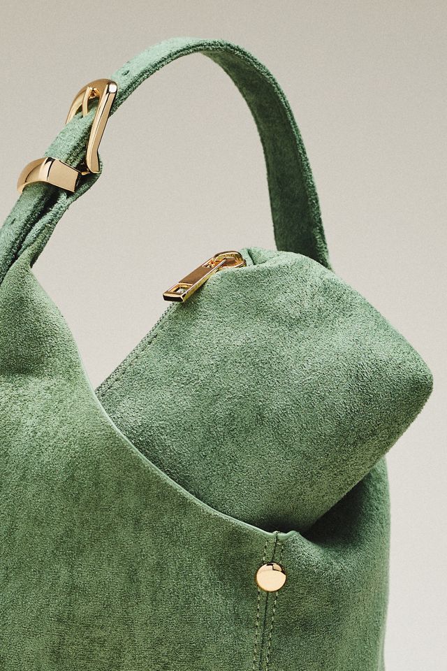 By Anthropologie Love Knot Faux Suede Mini Buckle Slouchy Bag #2